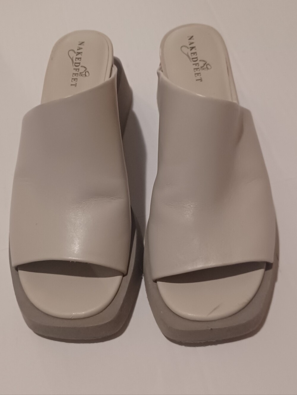Naked Feet Grey Open-Toe Slide Mules